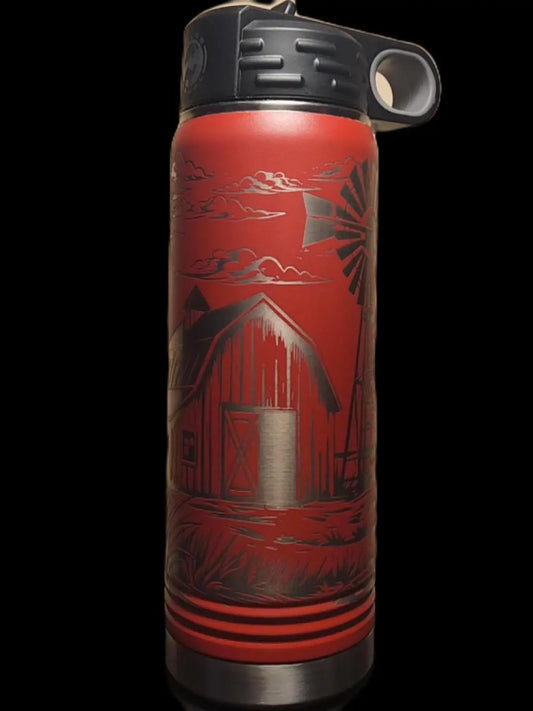 Farmhouse Bottle - 20 Ounce Laser Etched Stainless JDS