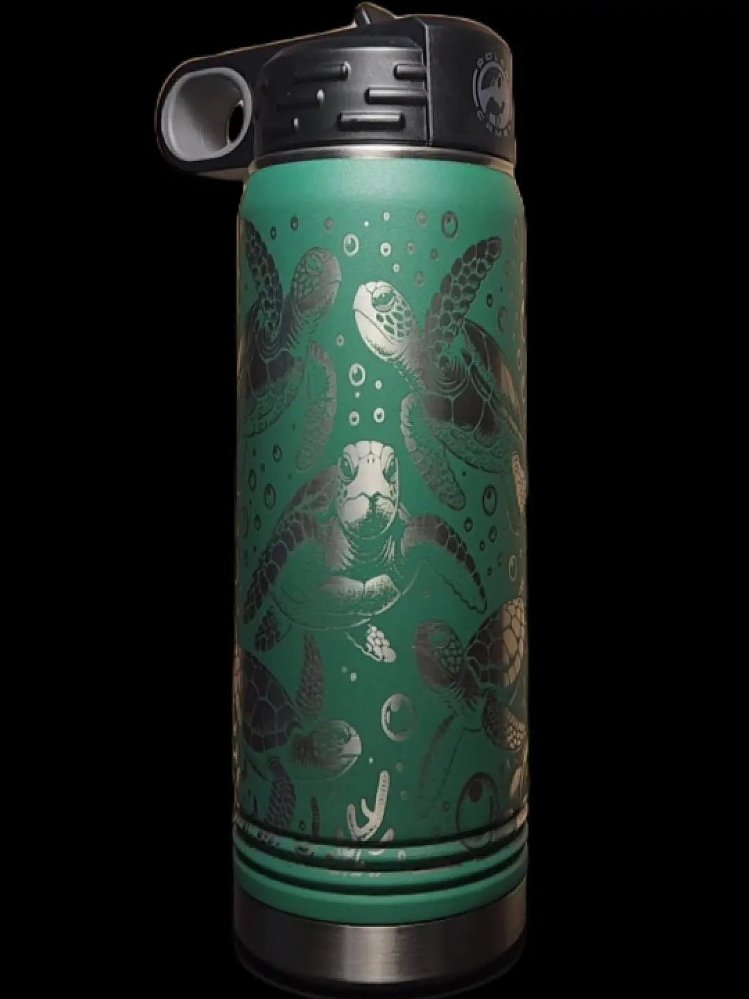Sea Turtle Bottle - 20 Ounce Laser Etched Stainless Bottle w/ straw JDS