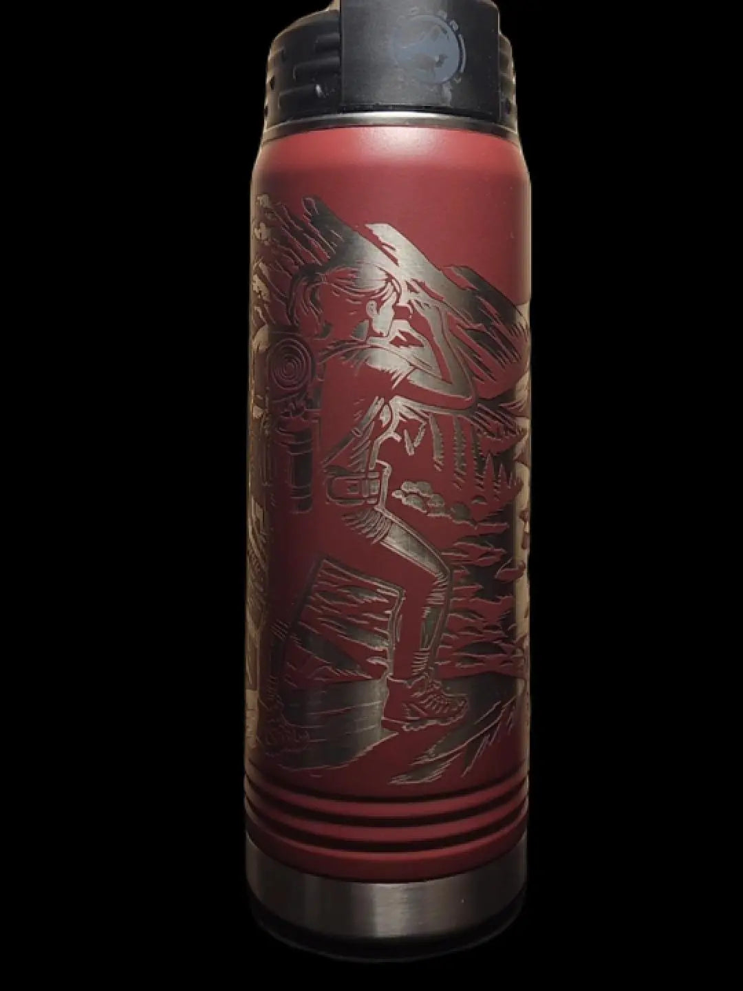Girls Hiking Bottle - 20 Ounce Laser Etched Stainless Bottle w/ straw JDS Industries