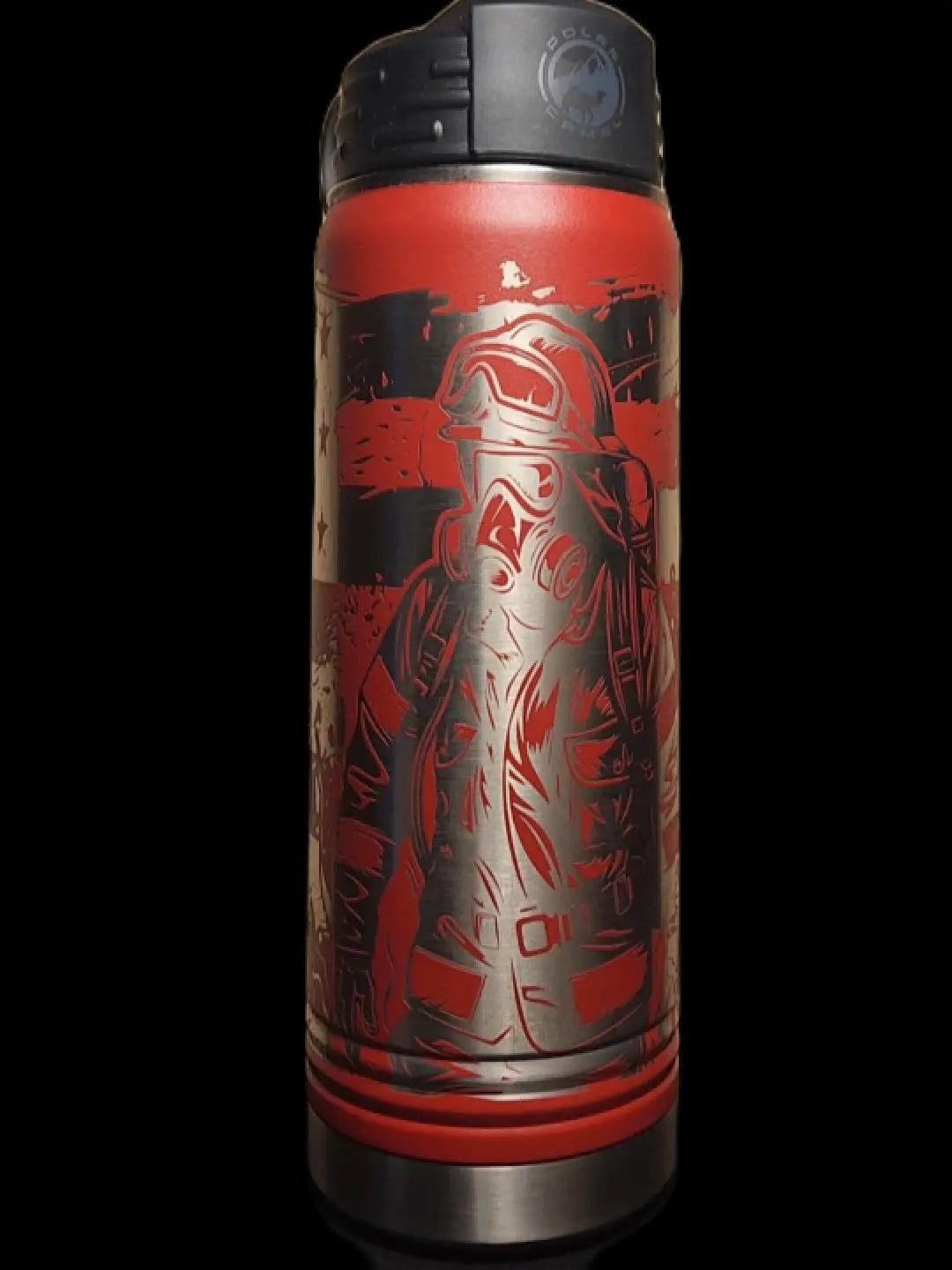 Firefighter bottle - 20 Ounce Laser Etched Stainless Bottle w/ straw JDS Industries