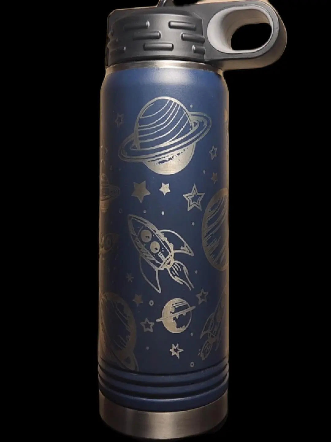 Space Rocket Bottle - 20 Ounce Laser Etched Stainless Bottle w/ straw JDS