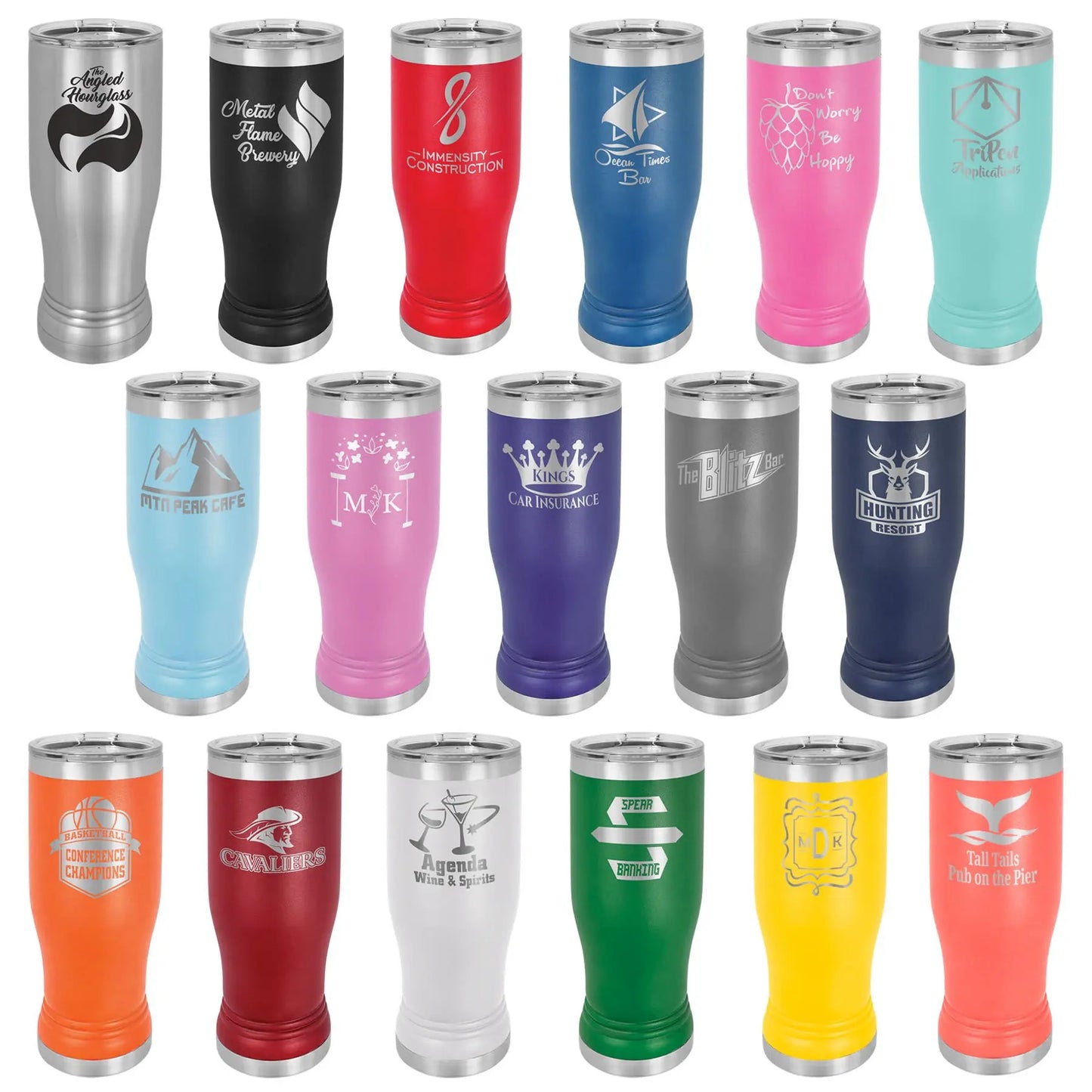 14 oz. Pilsner Tumbler with Clear Lid - Custom - Smalltown Connetchin
