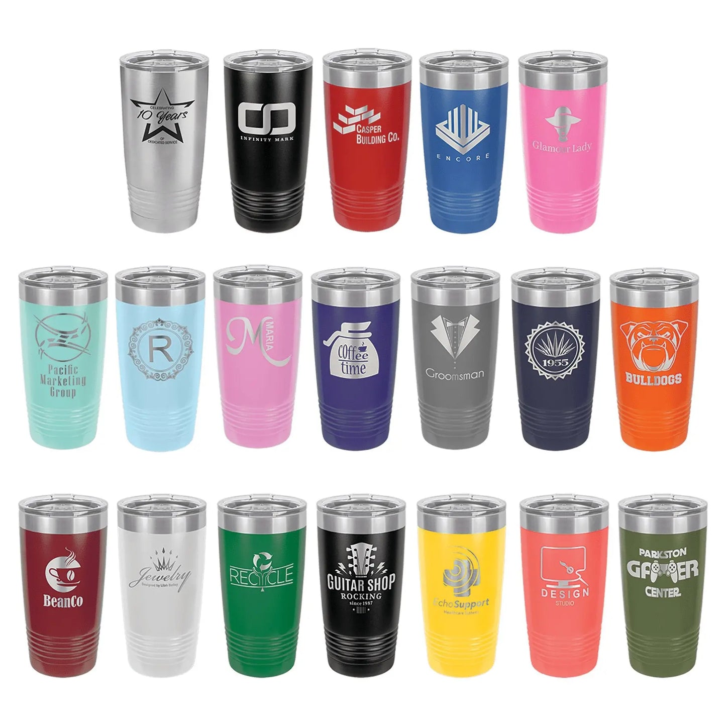 20 oz. Vacuum Insulated Ringneck Tumbler with Clear Lid - Custom - Smalltown Connetchin