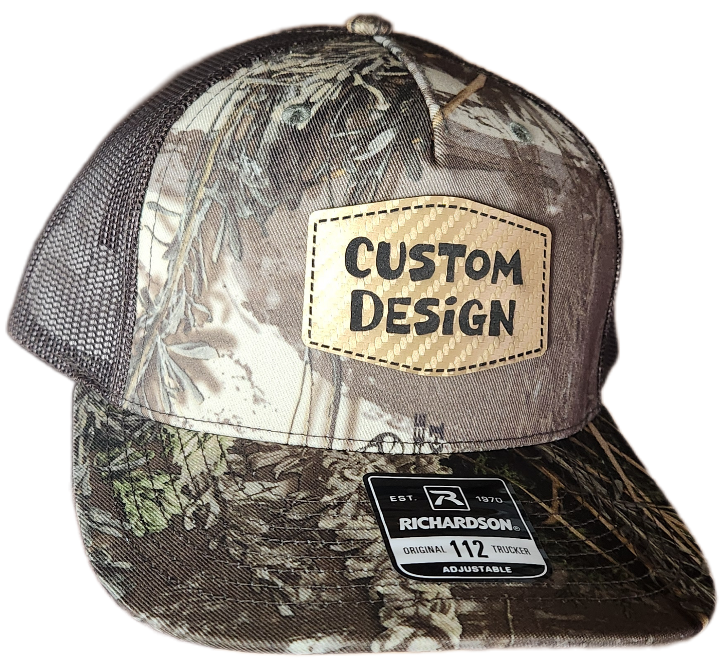 Custom Patch - Richardson 112PFP Printed Five Panel Snapback - REALTREE MAX-1 XT/BROWN