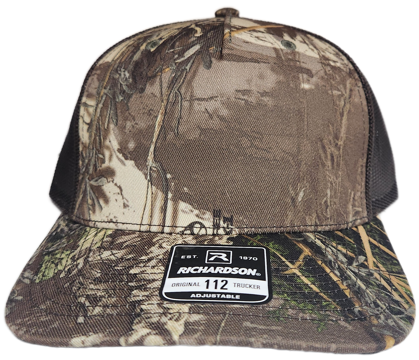 Custom Patch - Richardson 112PFP Printed Five Panel Snapback - REALTREE MAX-1 XT/BROWN