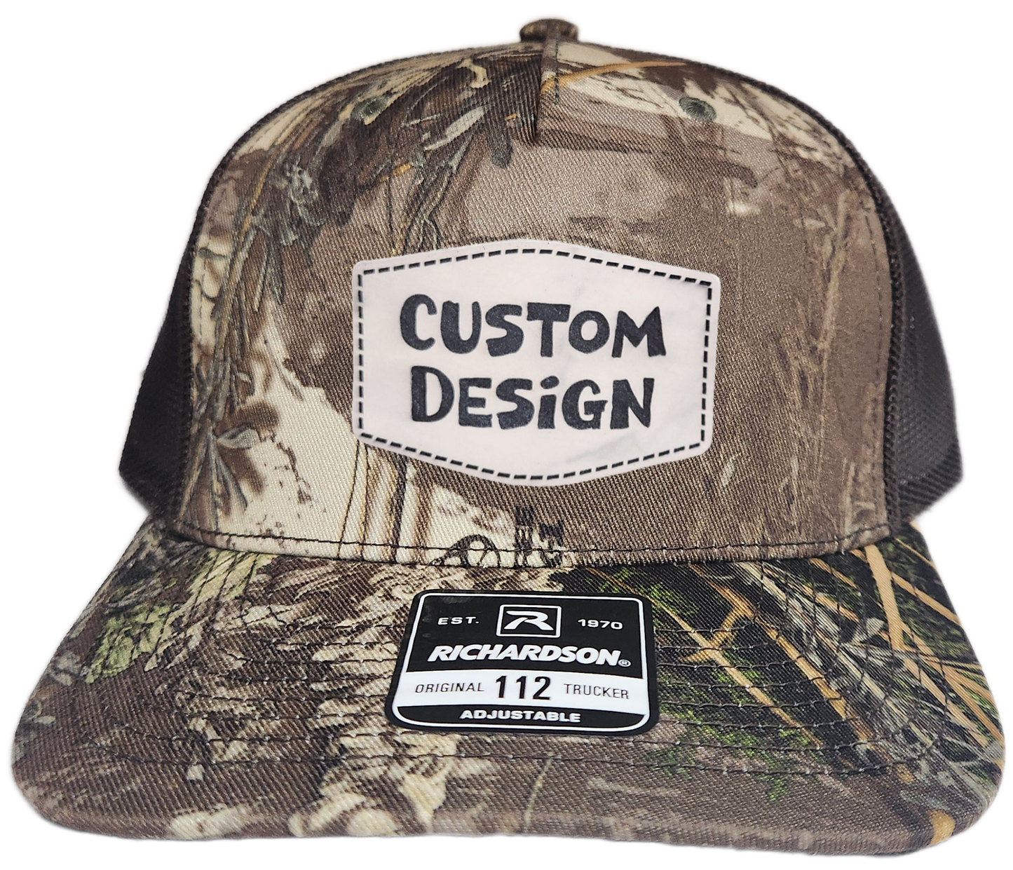Custom Patch - Richardson 112PFP Printed Five Panel Snapback - REALTREE MAX-1 XT/BROWN