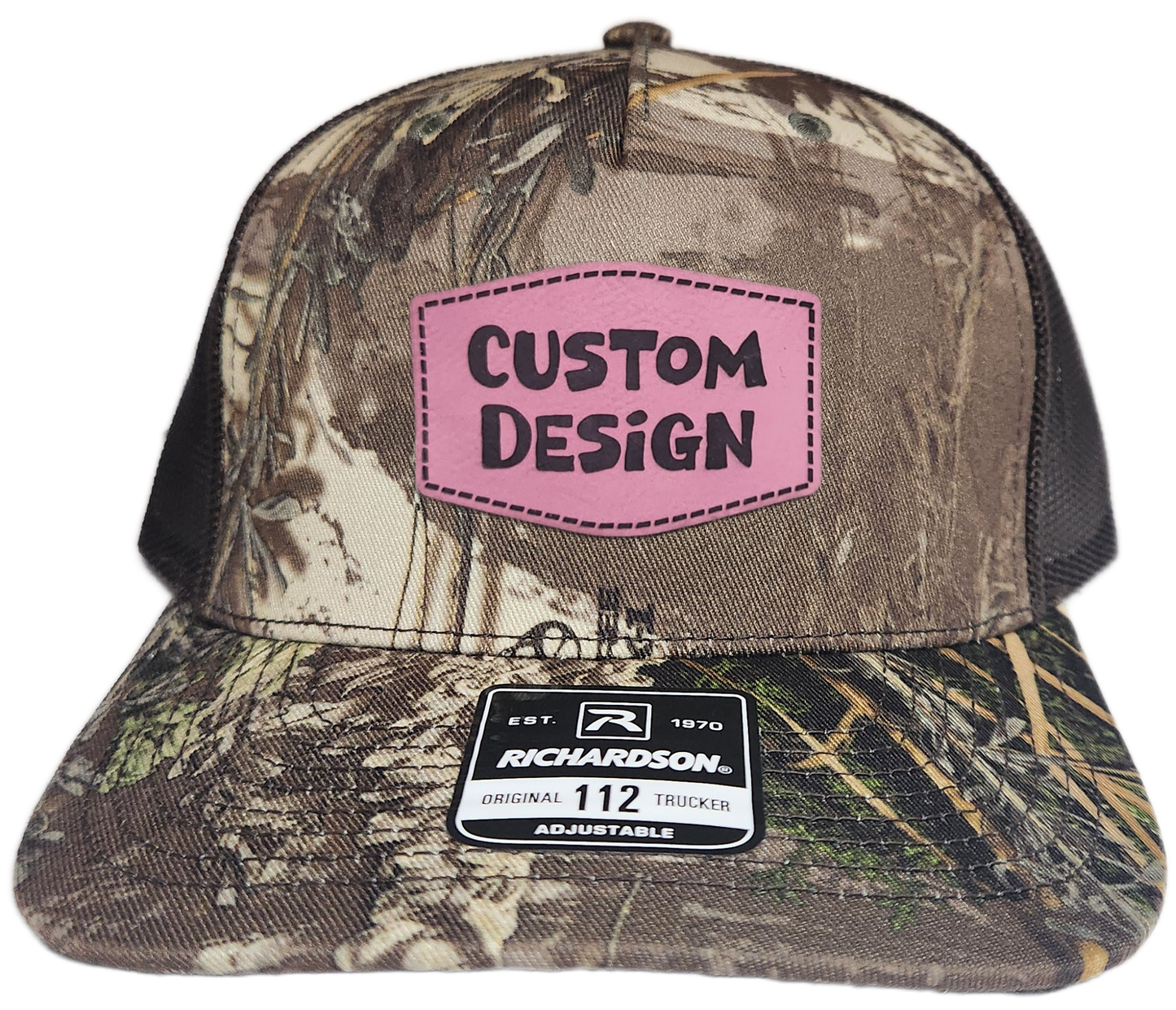 Custom Patch - Richardson 112PFP Printed Five Panel Snapback - REALTREE MAX-1 XT/BROWN