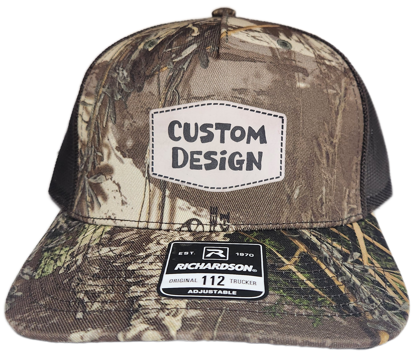 Custom Patch - Richardson 112PFP Printed Five Panel Snapback - REALTREE MAX-1 XT/BROWN