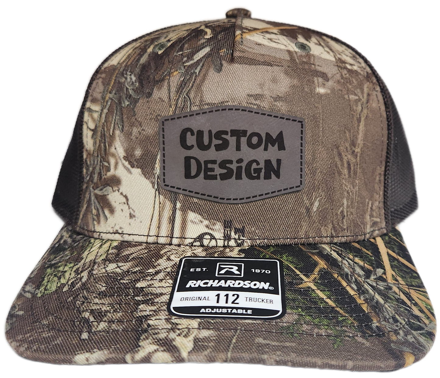 Custom Patch - Richardson 112PFP Printed Five Panel Snapback - REALTREE MAX-1 XT/BROWN