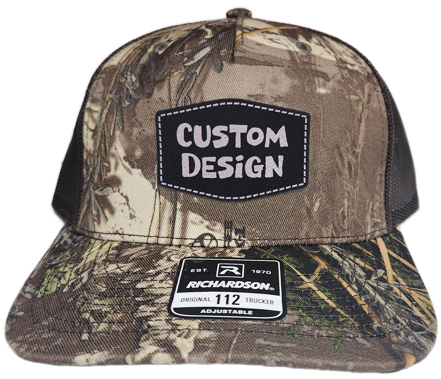 Custom Patch - Richardson 112PFP Printed Five Panel Snapback - REALTREE MAX-1 XT/BROWN