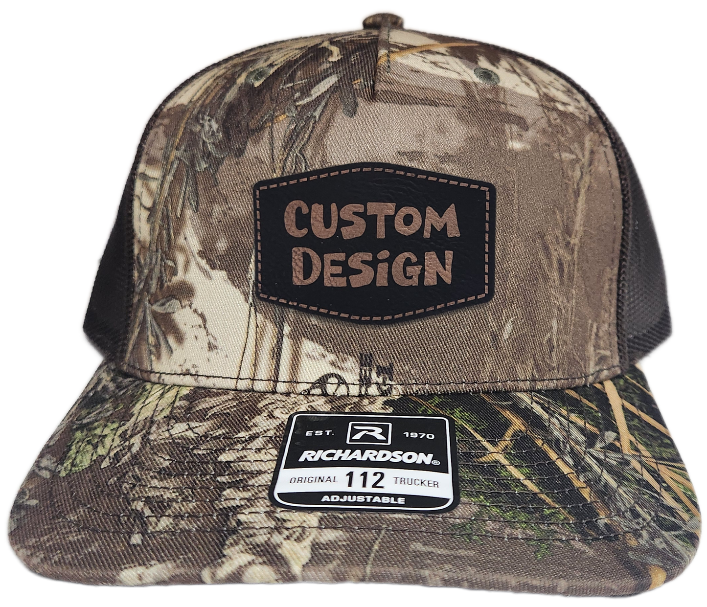 Custom Patch - Richardson 112PFP Printed Five Panel Snapback - REALTREE MAX-1 XT/BROWN