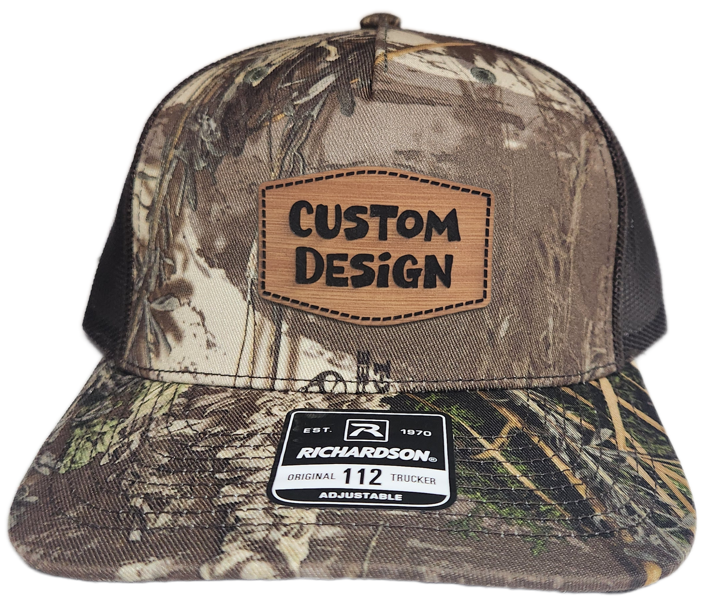 Custom Patch - Richardson 112PFP Printed Five Panel Snapback - REALTREE MAX-1 XT/BROWN