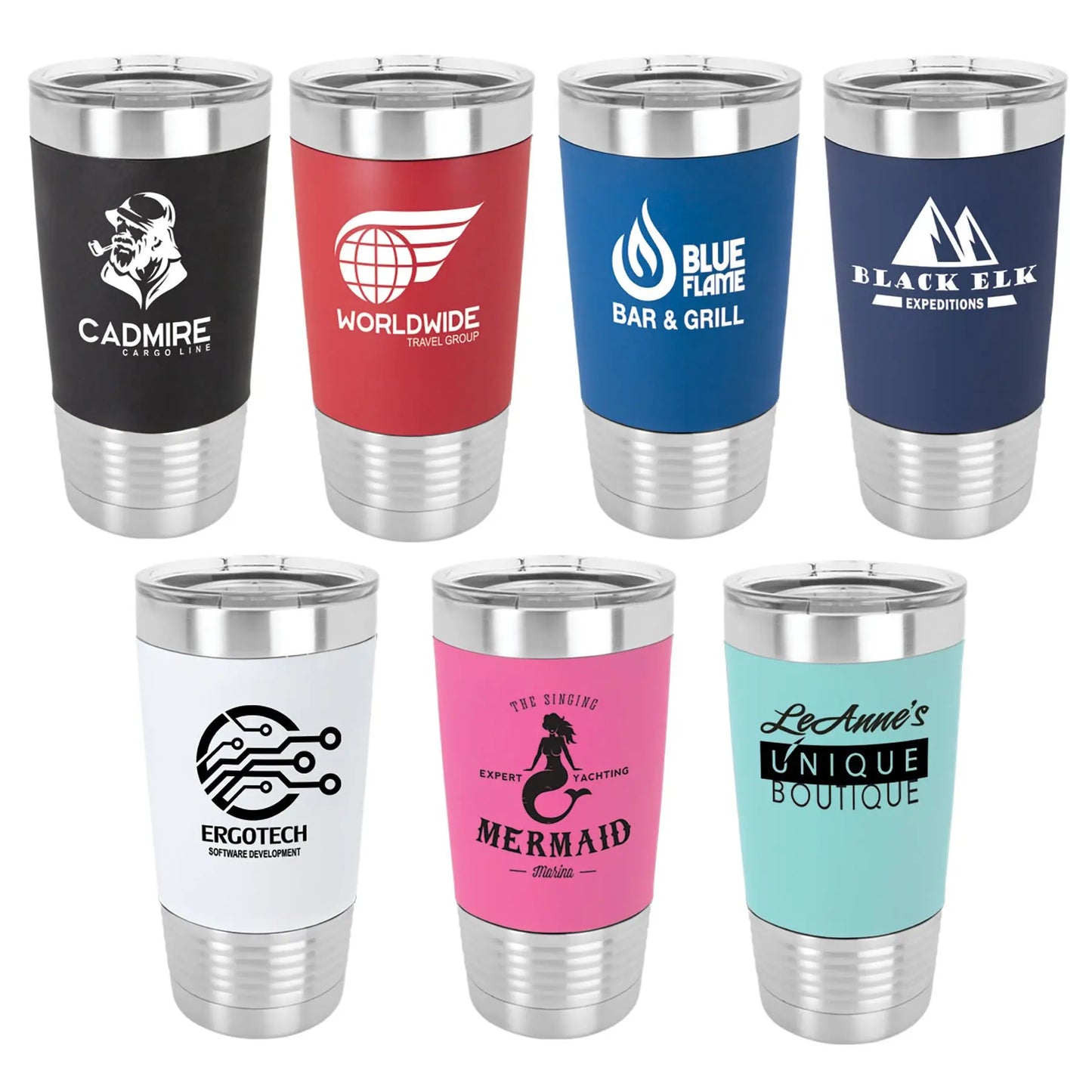 20oz Tumbler with Silicone Grip and Clear Lid - Custom - Smalltown Connetchin