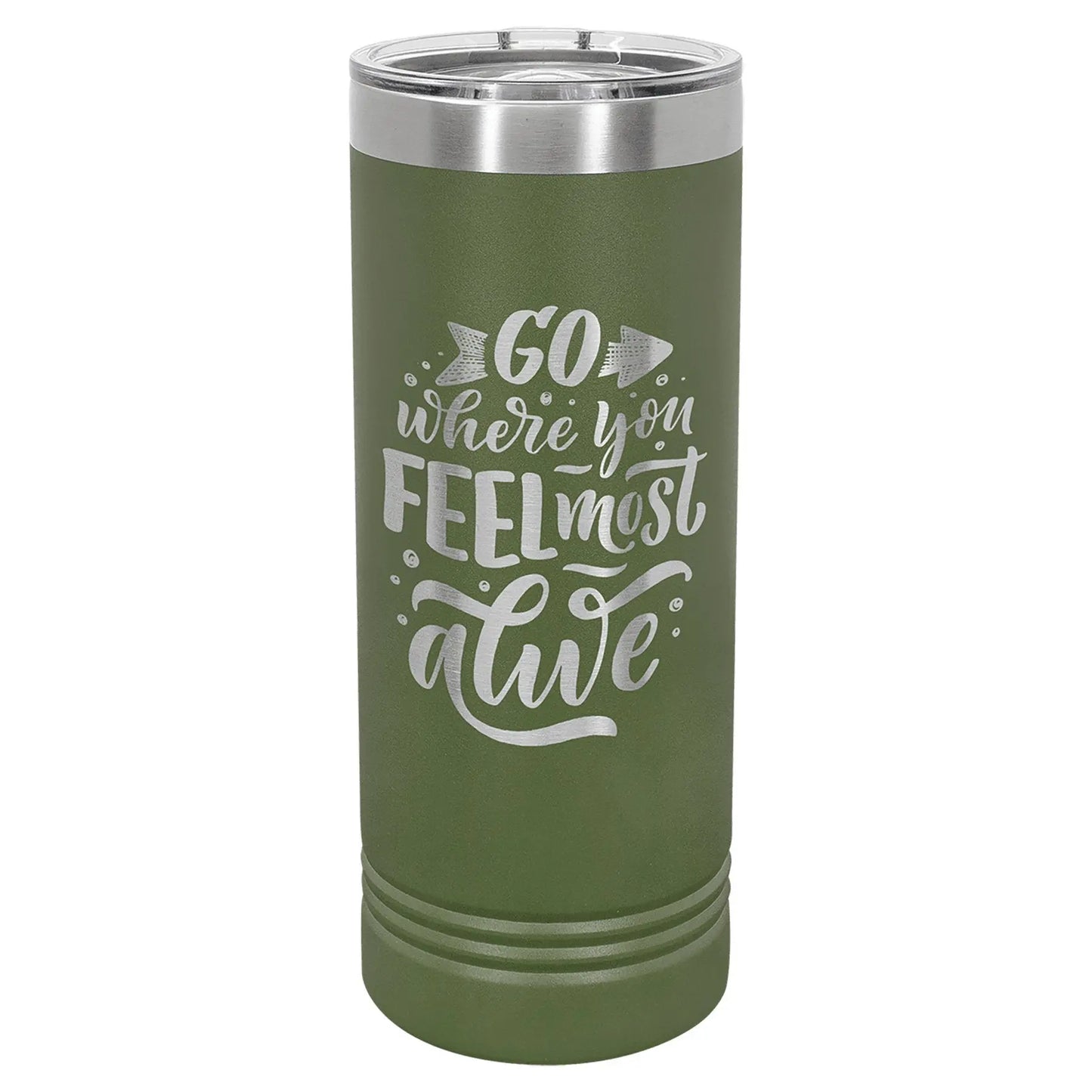22 oz. Skinny Tumbler with Slider Lid - Custom - Smalltown Connetchin