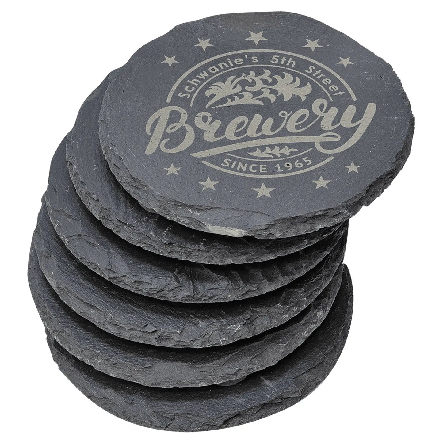 4" Slate Coaster (one piece or set) - Smalltown Connetchin