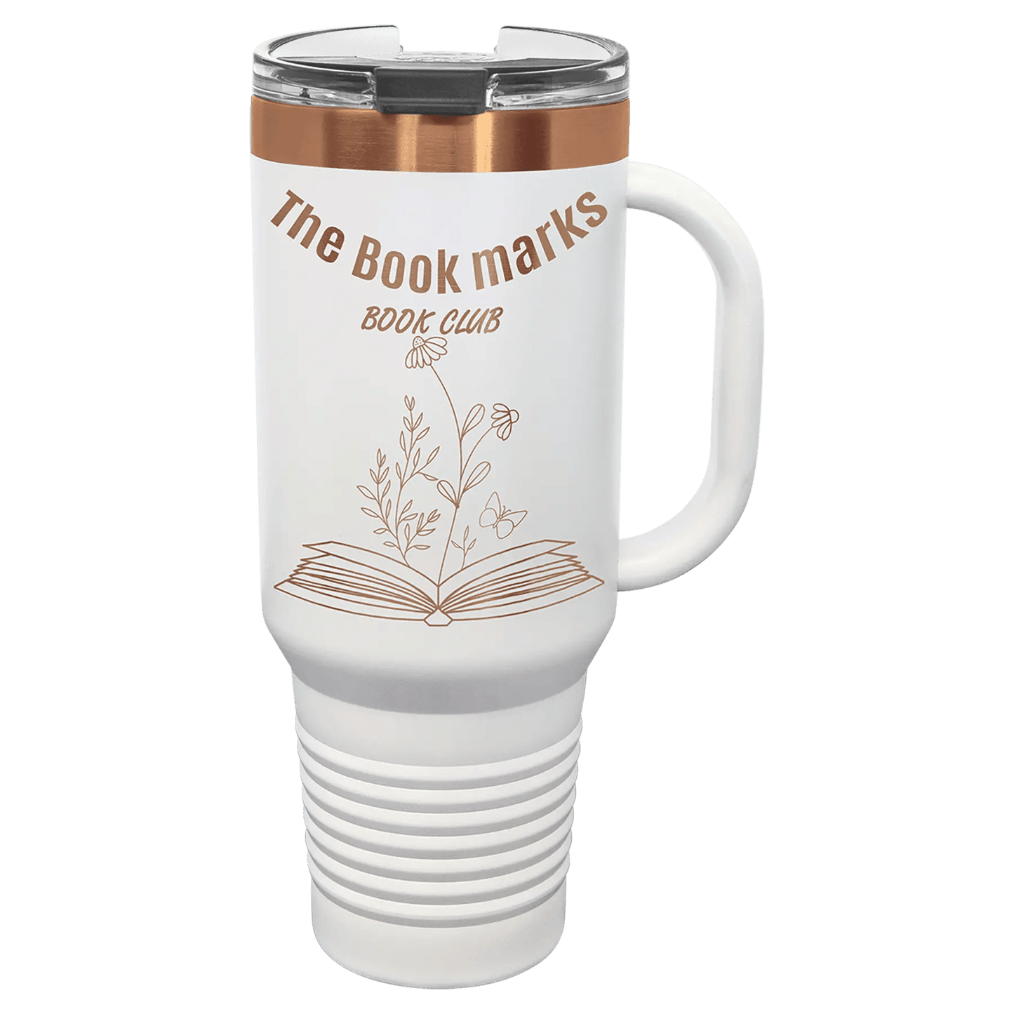 40 oz mug - Ion Plated - Custom Etched Travel Mug with Handle - Smalltown Connetchin