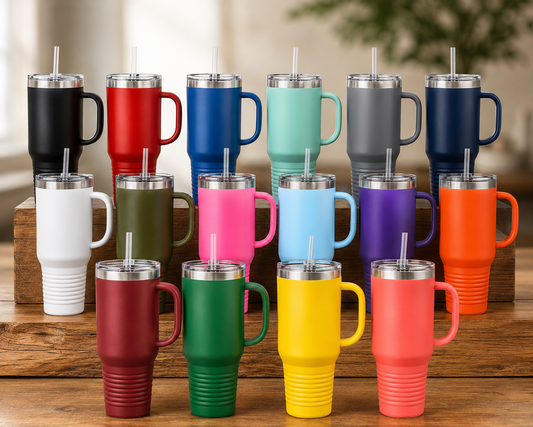 40 oz. Travel Mug with Handle - Customized - Smalltown Connetchin
