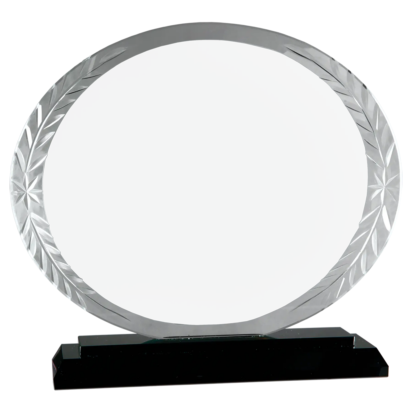 7" Oval Accent Glass on Black Base