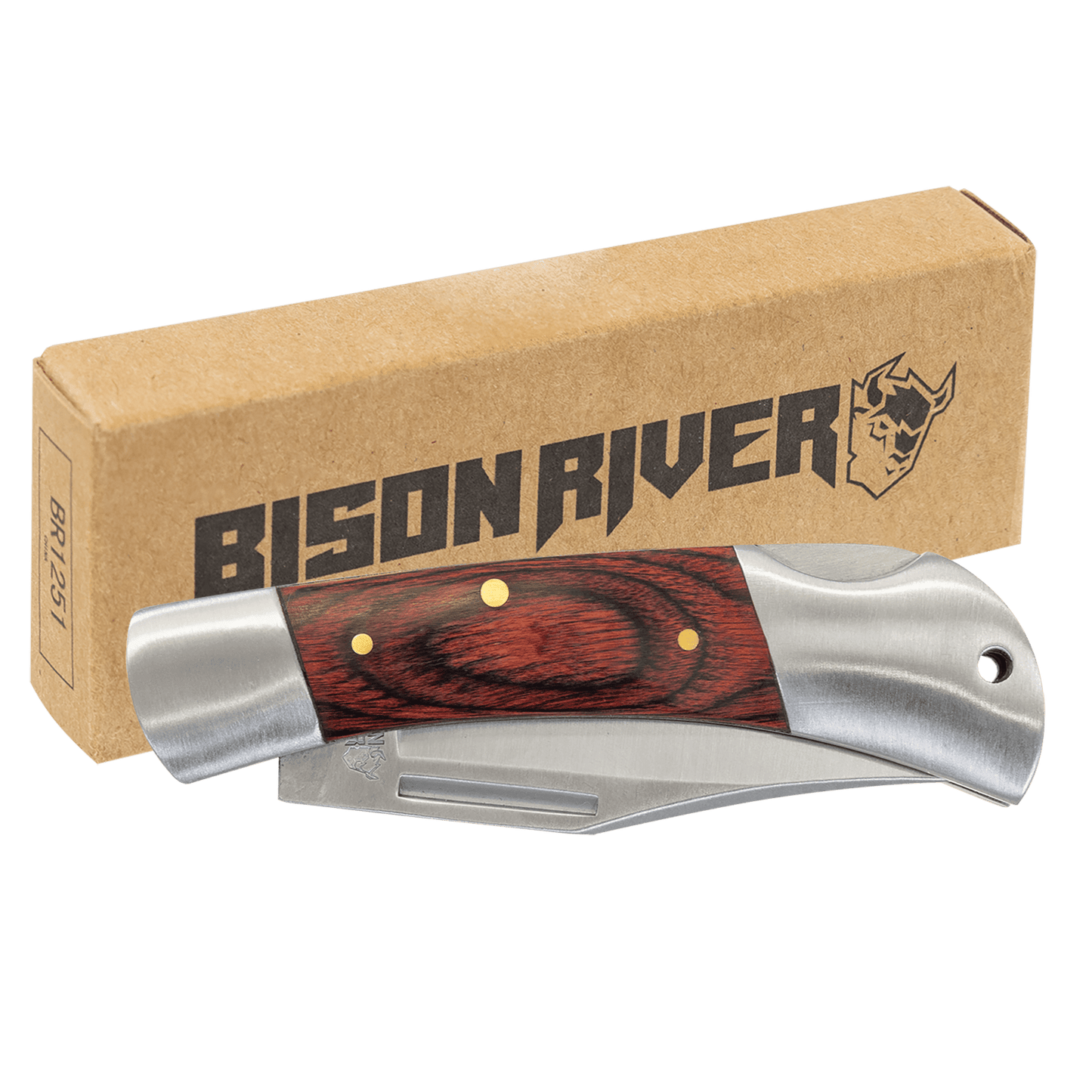 Personalized 3.5" Wood Folding Knife | Bison River