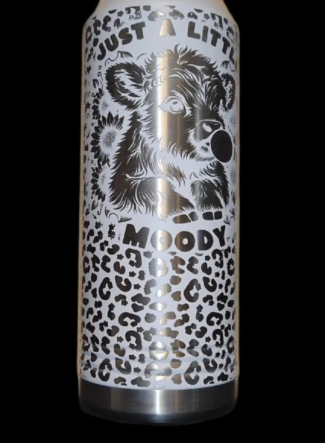 Highland Cow Bottle - Calf 20 Ounce Laser Etched Stainless w/ straw JDS