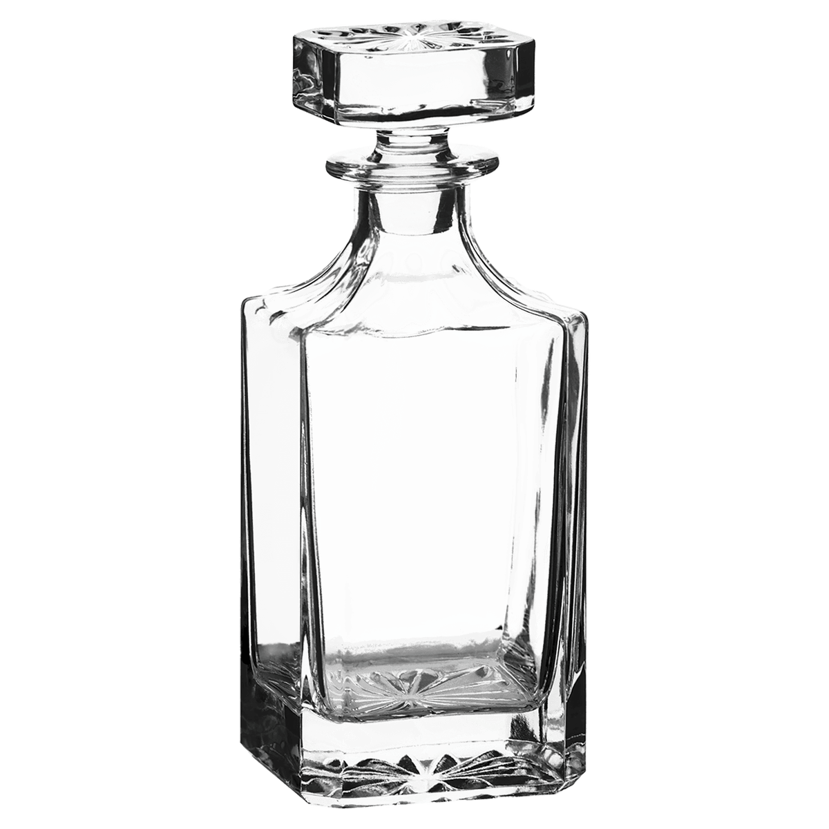 Blank square glass decanter with stopper