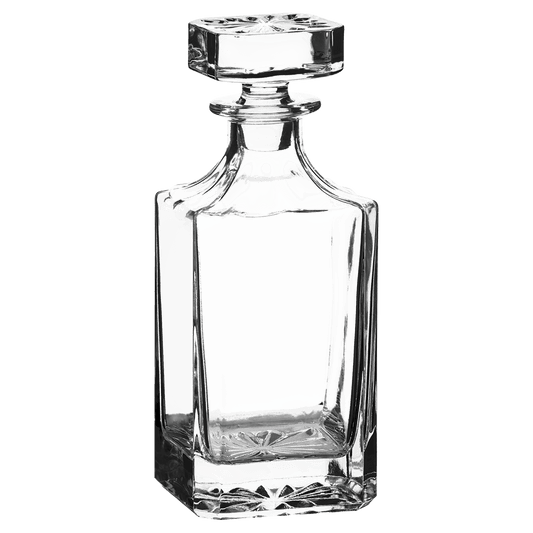 Blank square glass decanter with stopper