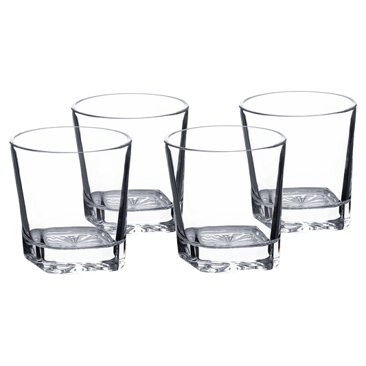 Blank square rocks glasses, set of four