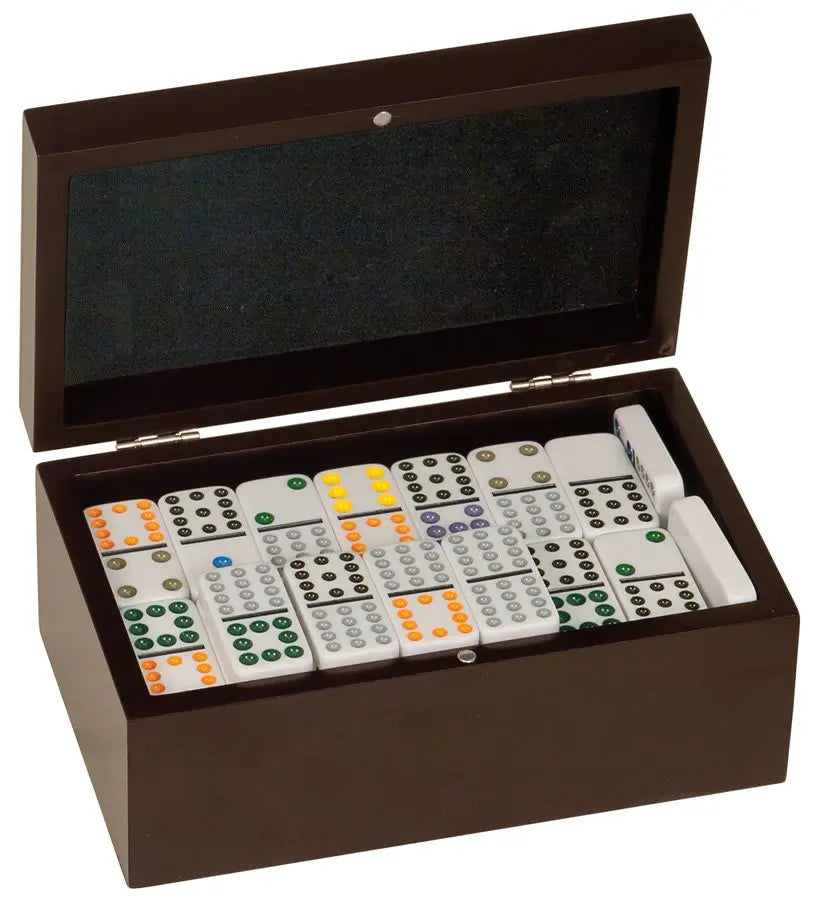 Rosewood Finish Double Twelves Dominos Set with 91 Dominos JDS