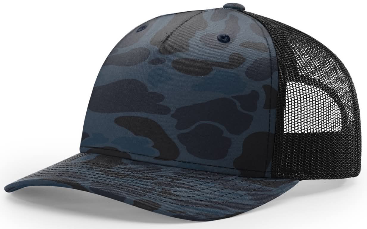 Richardson 112PFP Printed Five Panel Trucker - ADMIRAL DUCK CAMO/BLACK Smalltown Connetchin