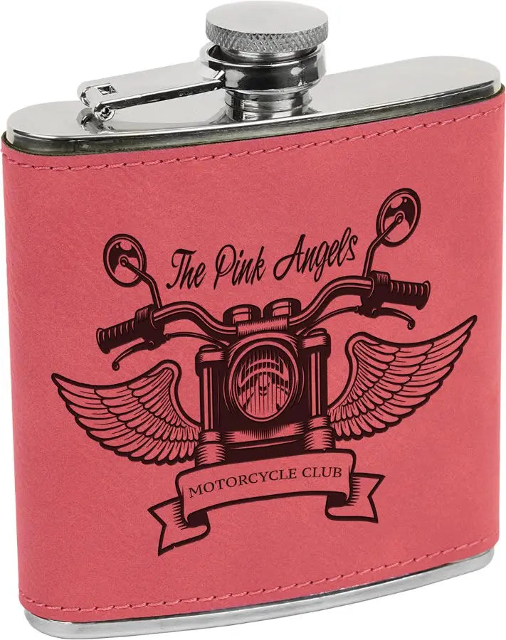 Leatherette Stainless Steel Flask 6 oz. - Custom JDS