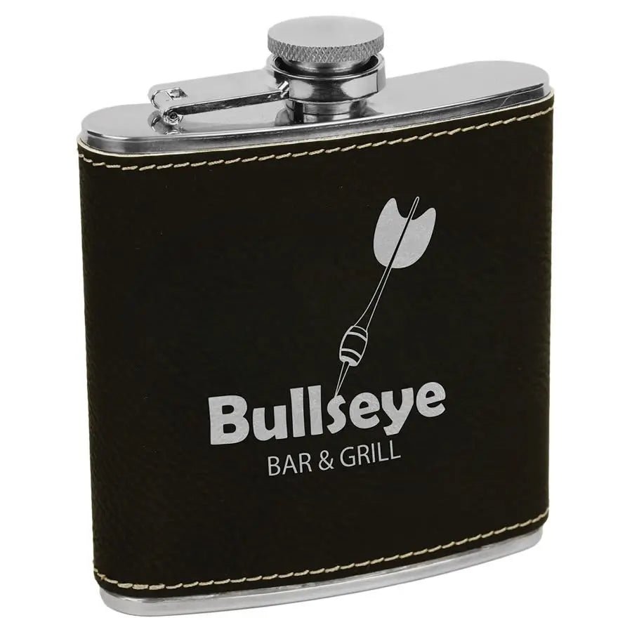 Leatherette Stainless Steel Flask 6 oz. - Custom JDS