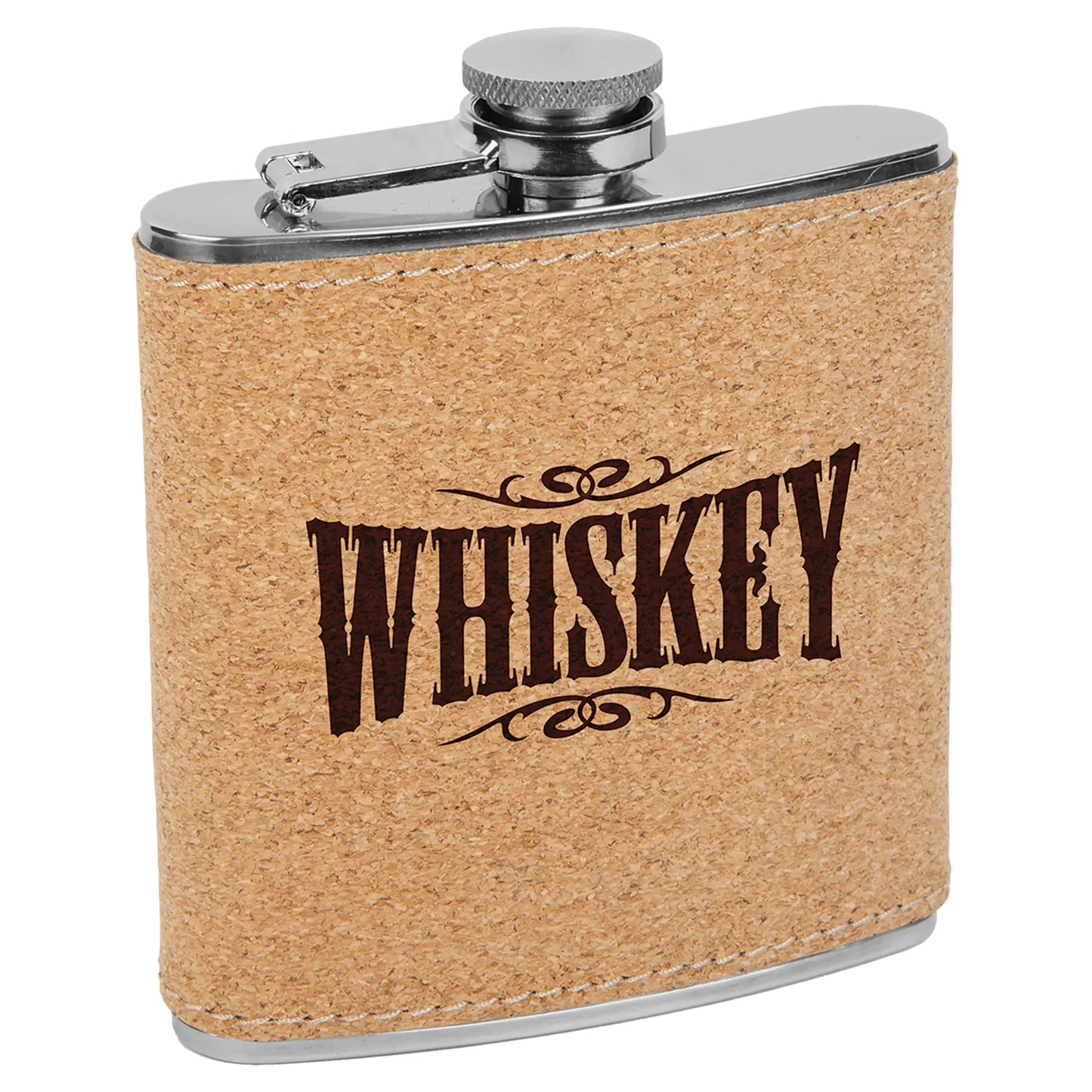 Leatherette Stainless Steel Flask 6 oz. - Custom JDS