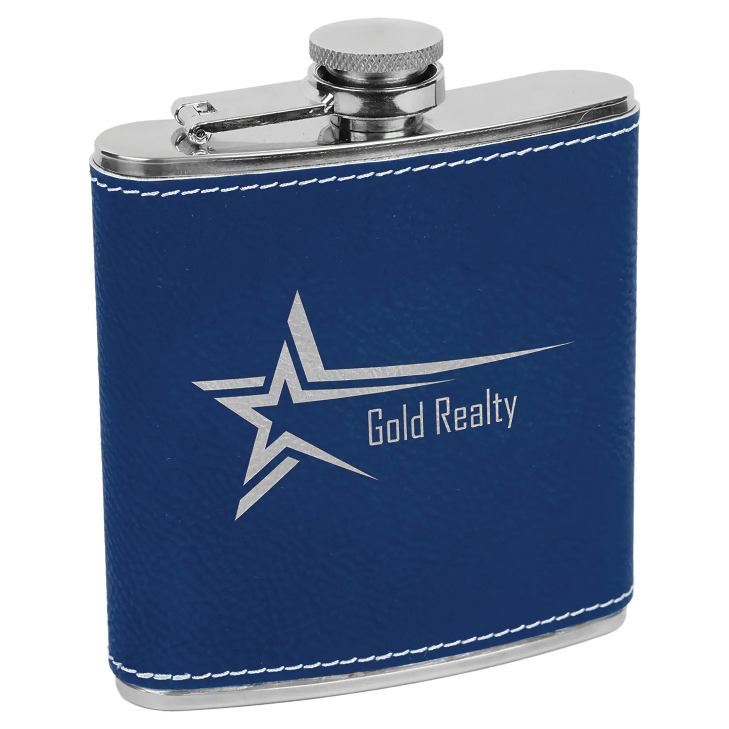 Leatherette Stainless Steel Flask 6 oz. - Custom JDS