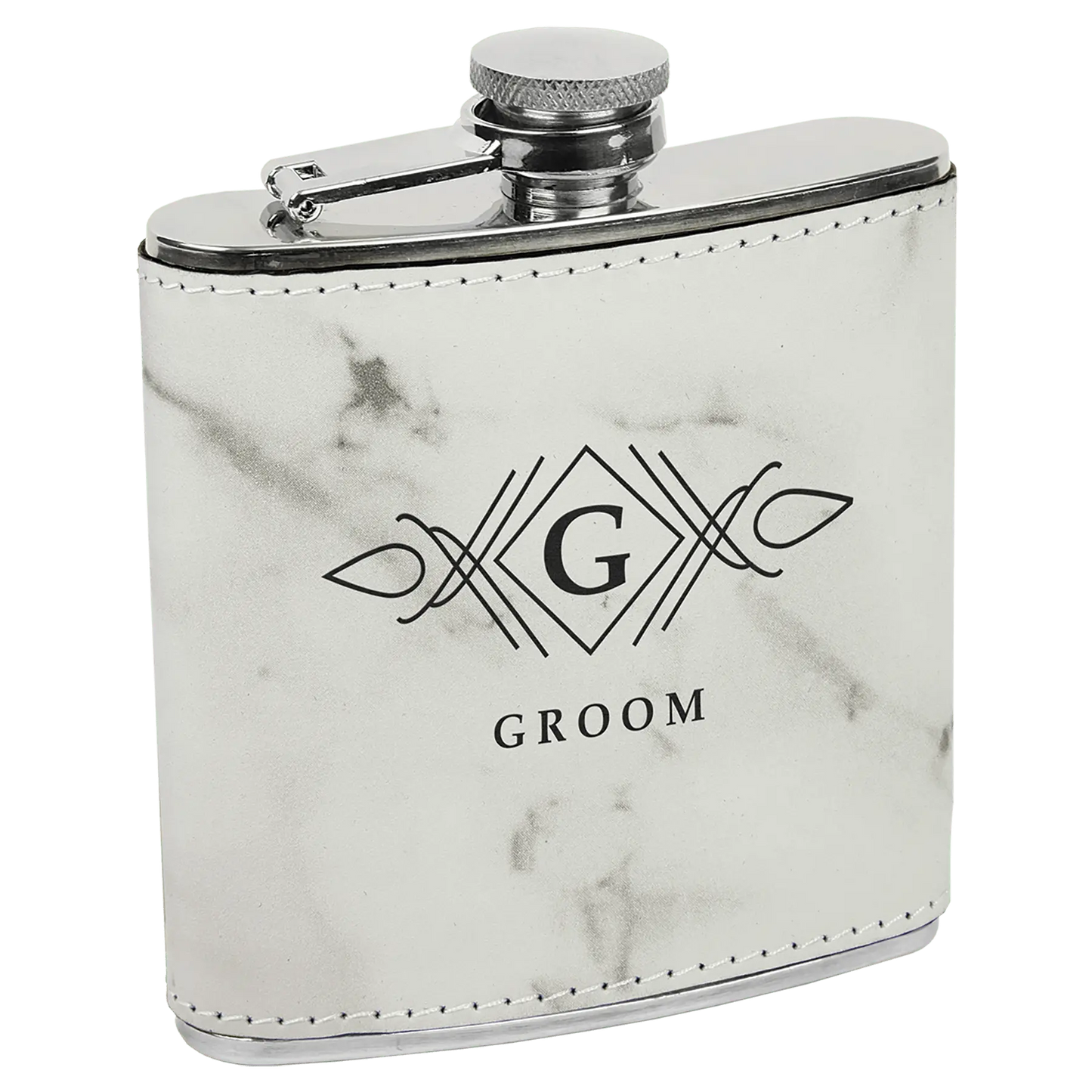 Leatherette Stainless Steel Flask 6 oz. - Custom JDS
