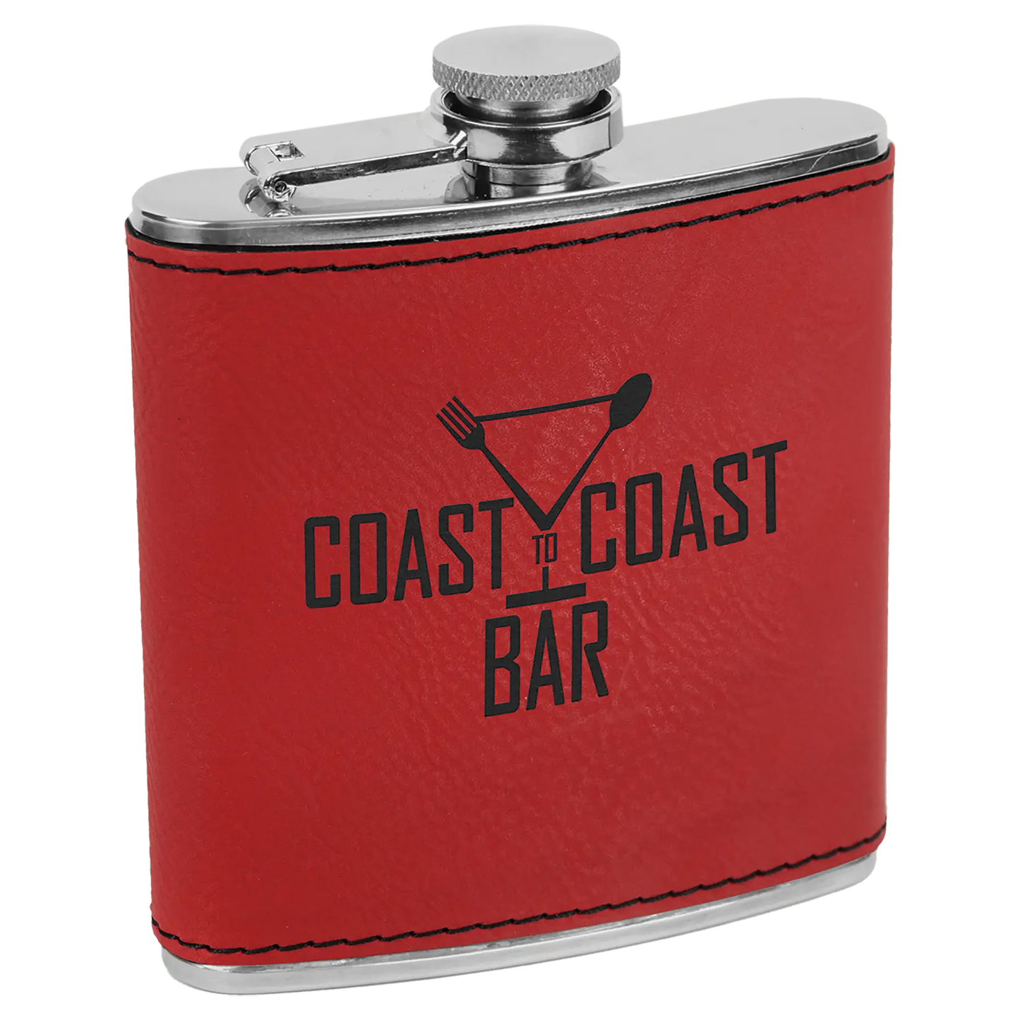 Leatherette Stainless Steel Flask 6 oz. - Custom JDS