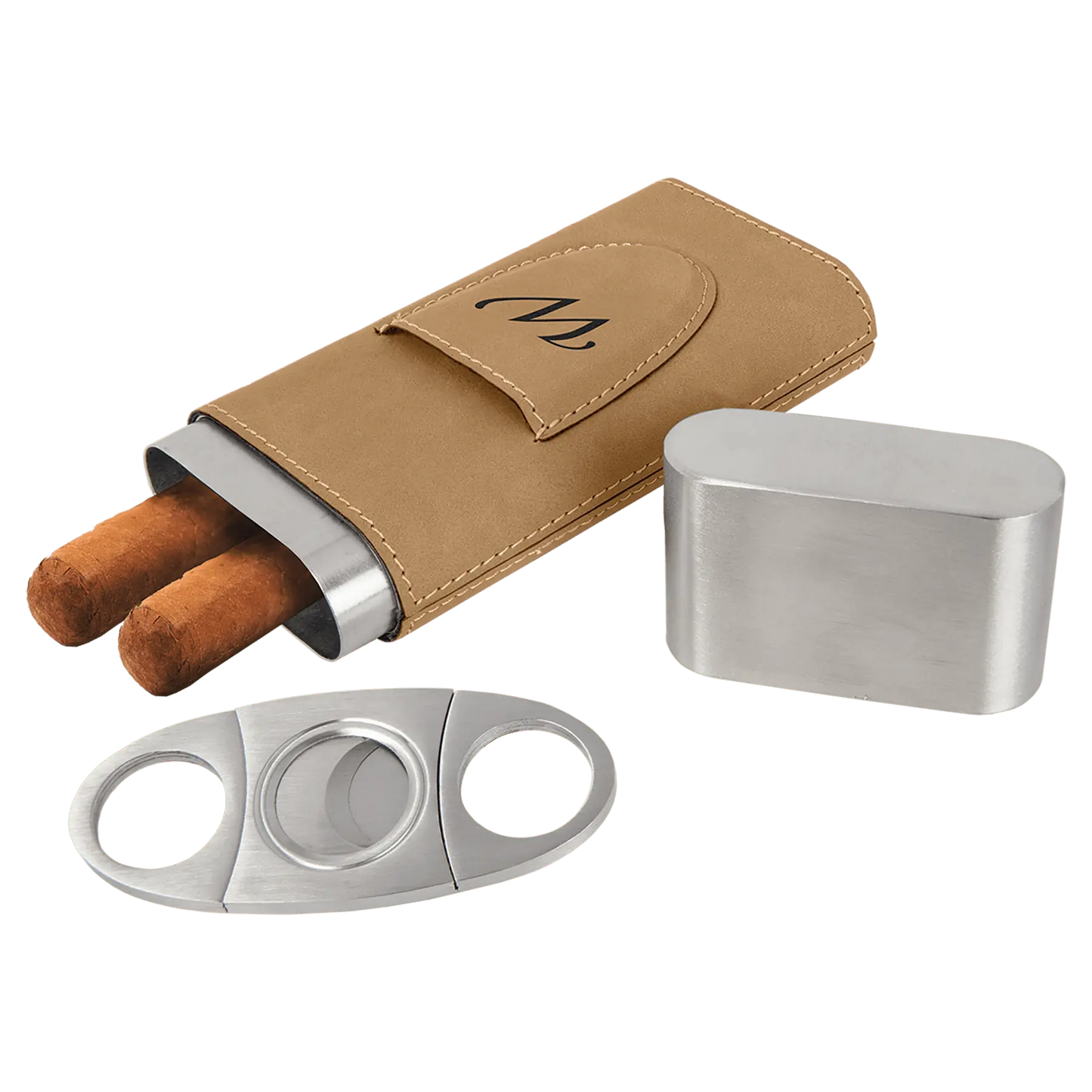 Cigar Case with Cutter - Custom Leatherette JDS