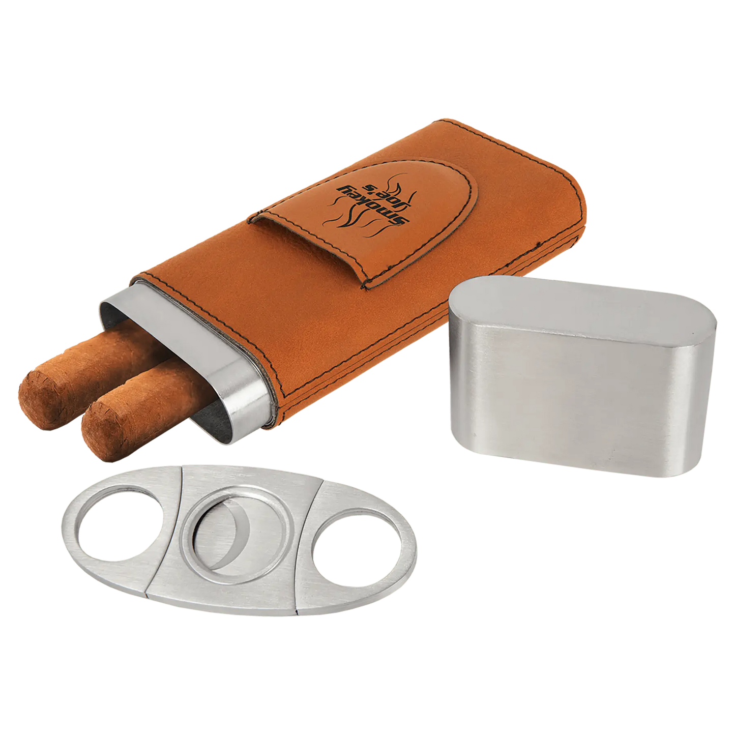 Cigar Case with Cutter - Custom Leatherette JDS