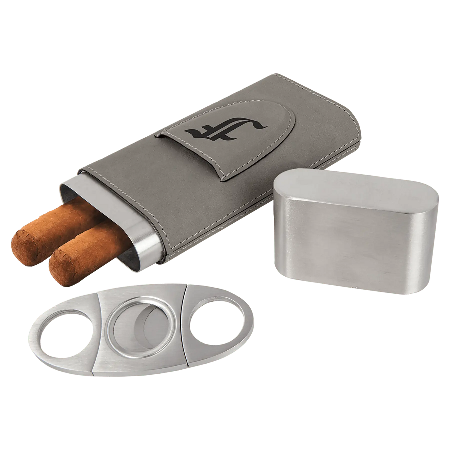 Cigar Case with Cutter - Custom Leatherette JDS