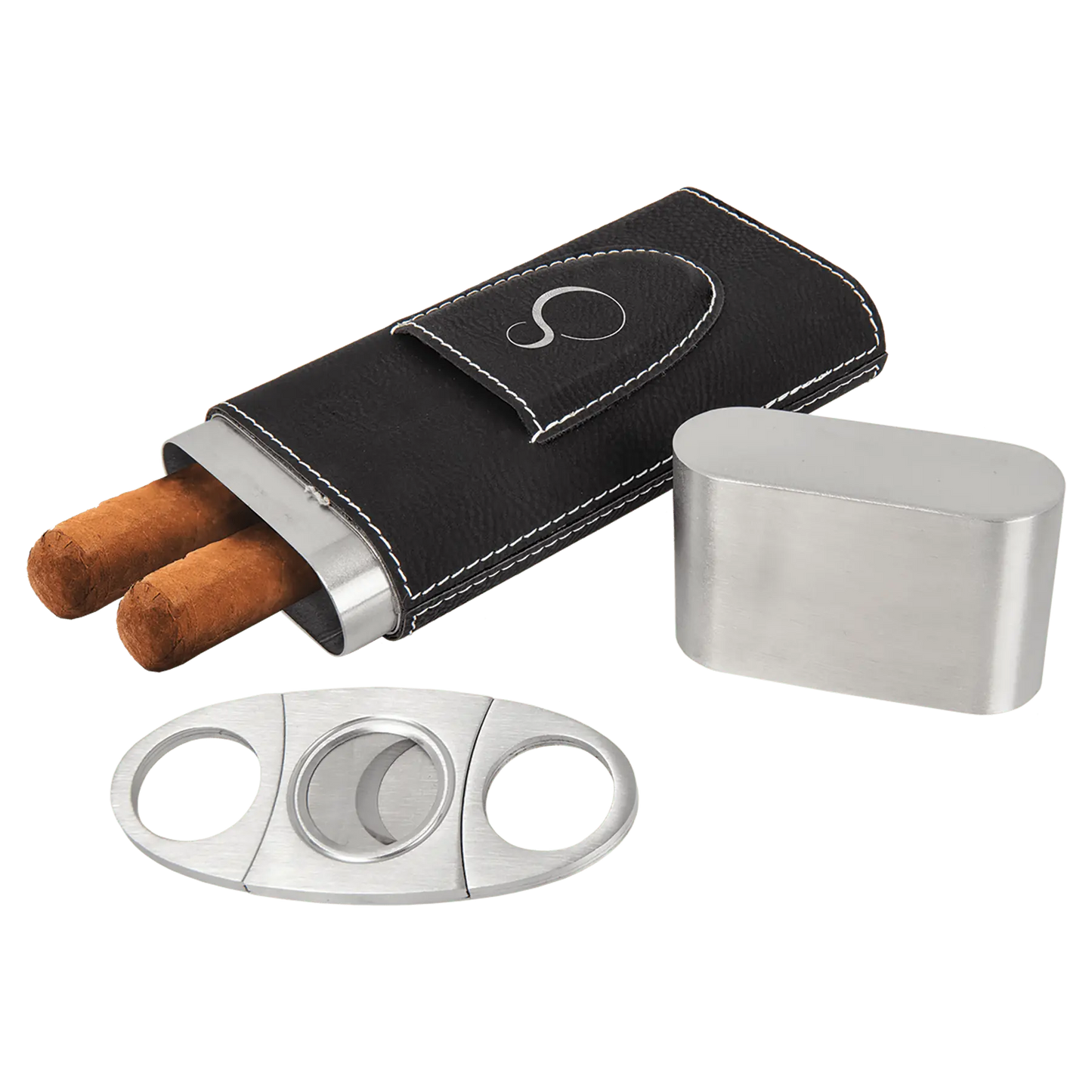 Cigar Case with Cutter - Custom Leatherette JDS