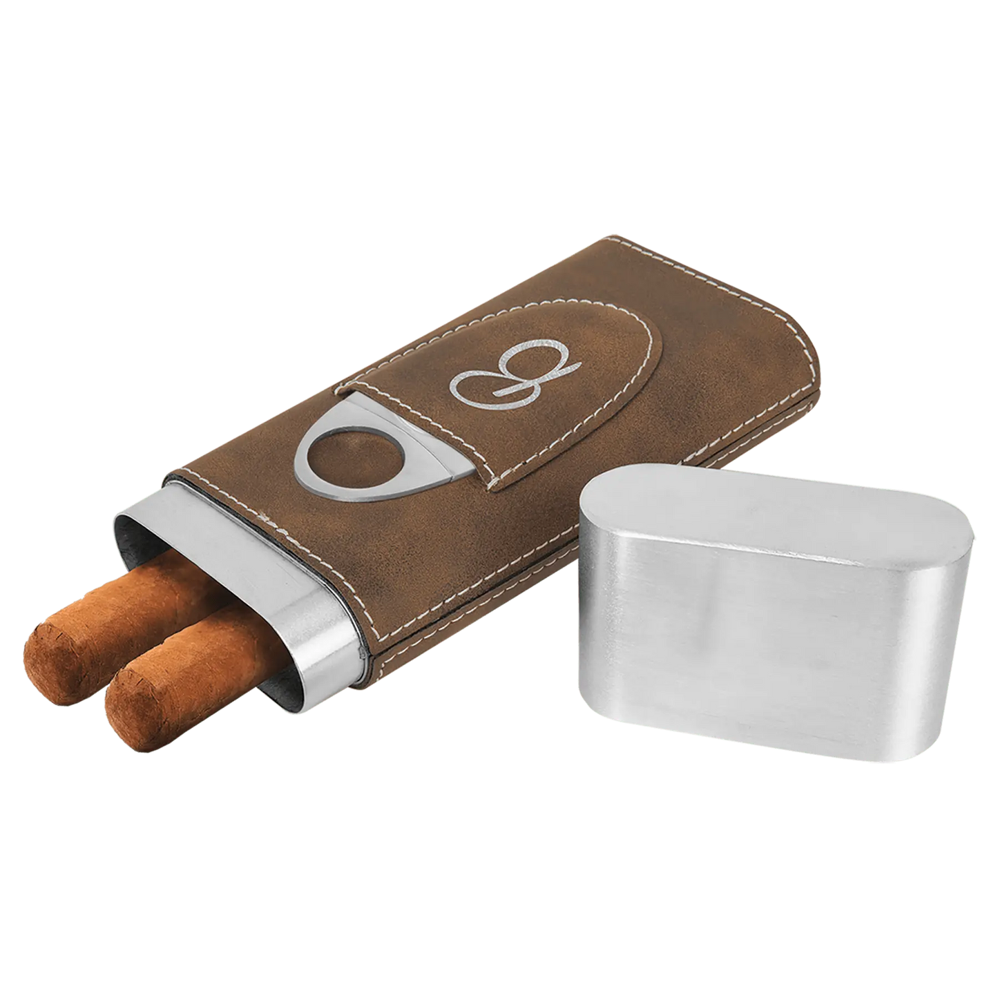 Cigar Case with Cutter - Custom Leatherette JDS