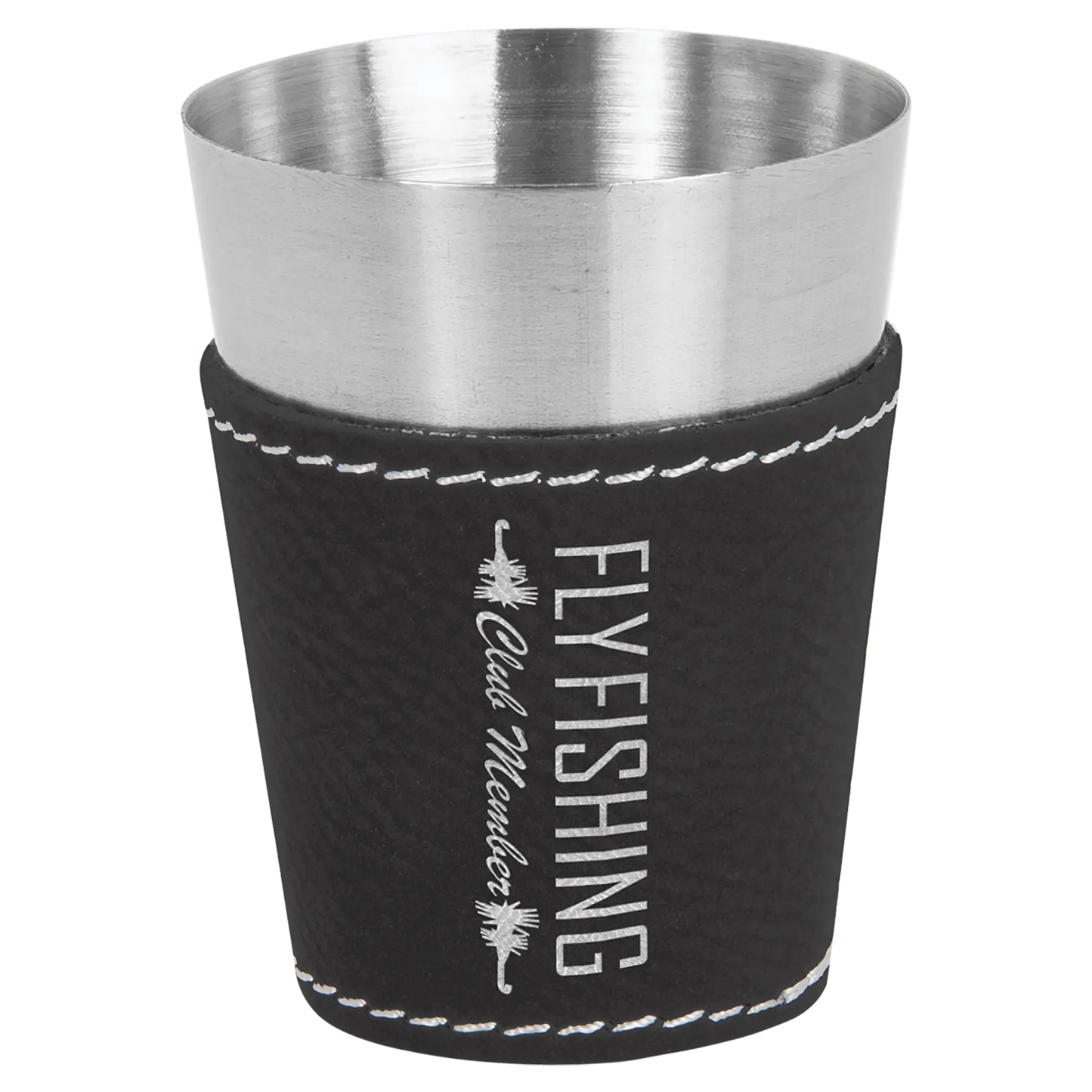 2 oz. Leatherette & Stainless-Steel Shot Glass - Custom JDS