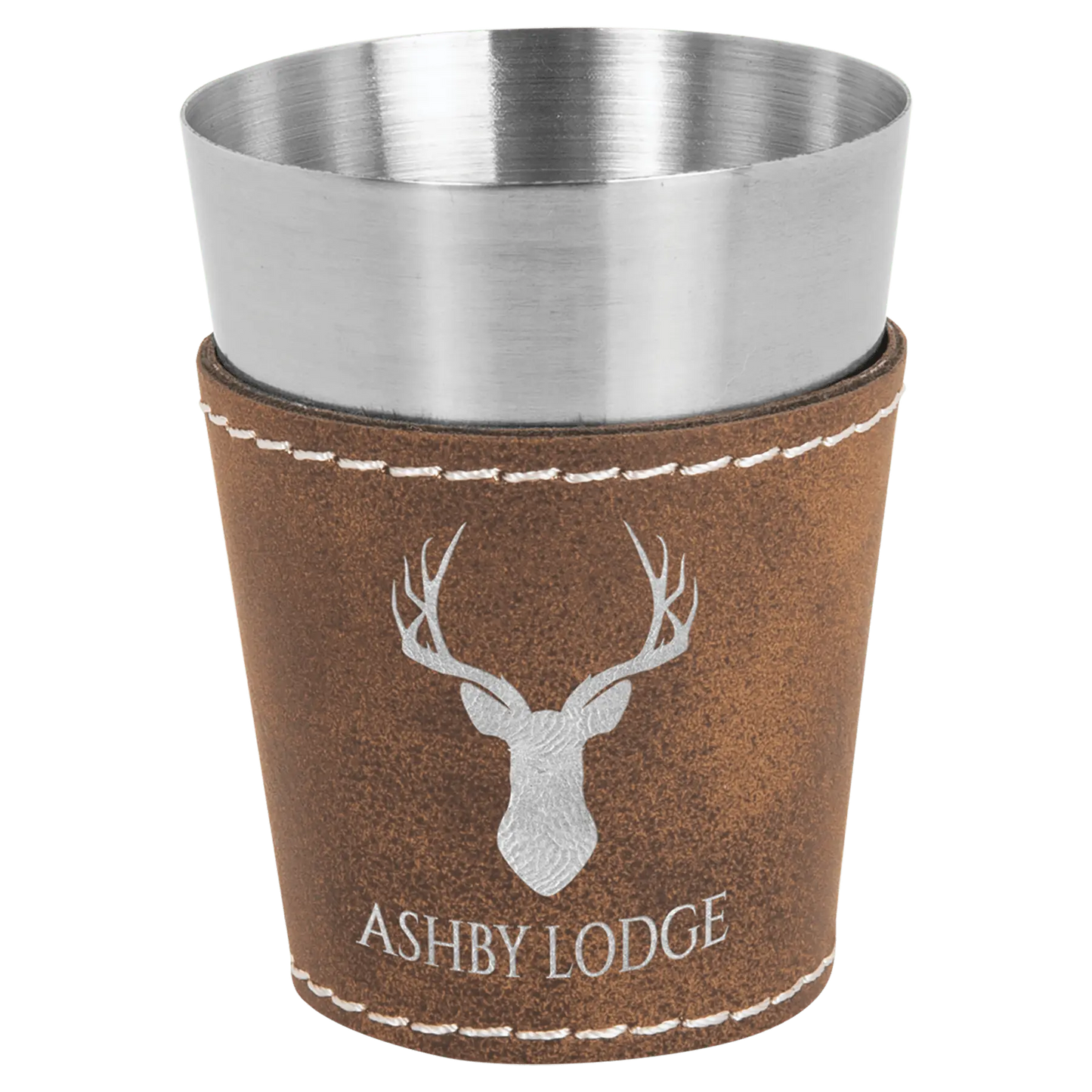 2 oz. Leatherette & Stainless-Steel Shot Glass - Custom JDS