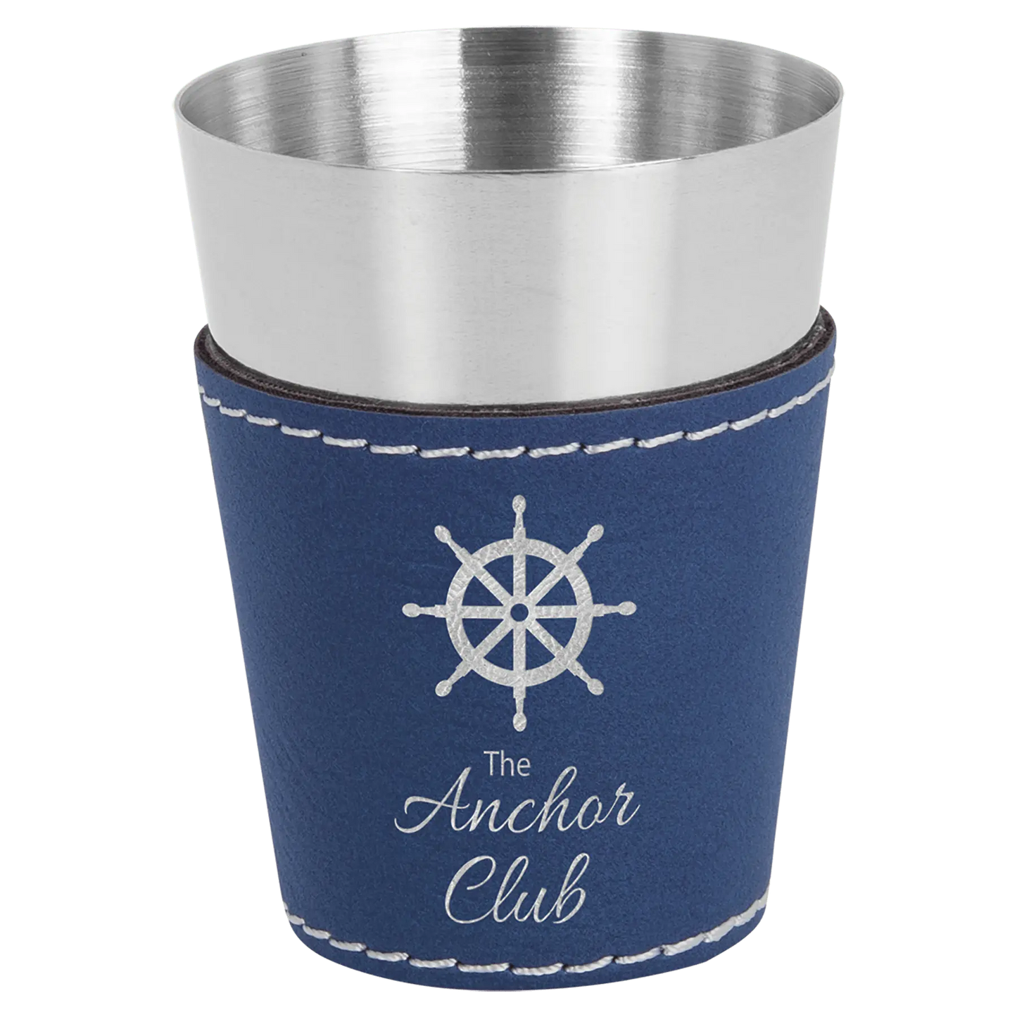 2 oz. Leatherette & Stainless-Steel Shot Glass - Custom JDS