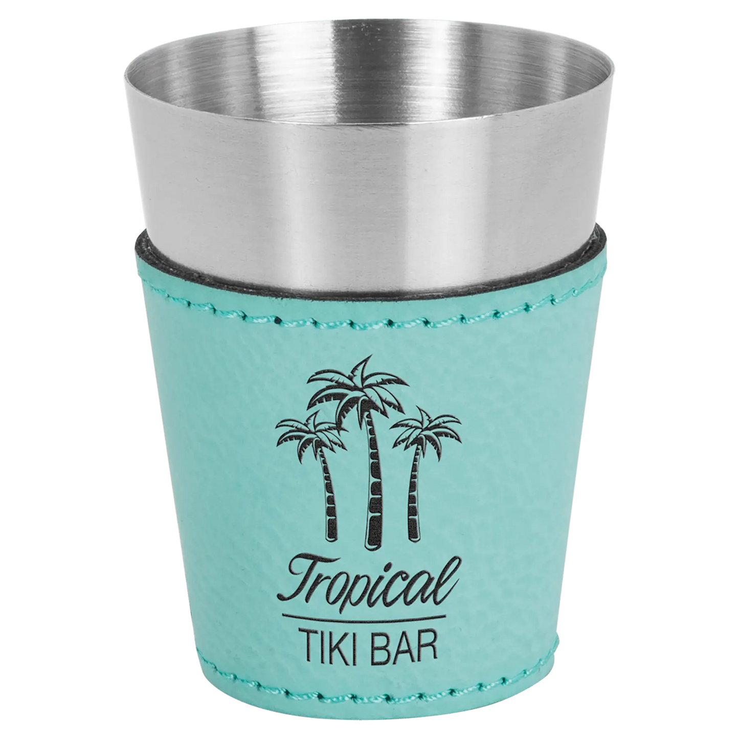 2 oz. Leatherette & Stainless-Steel Shot Glass - Custom JDS