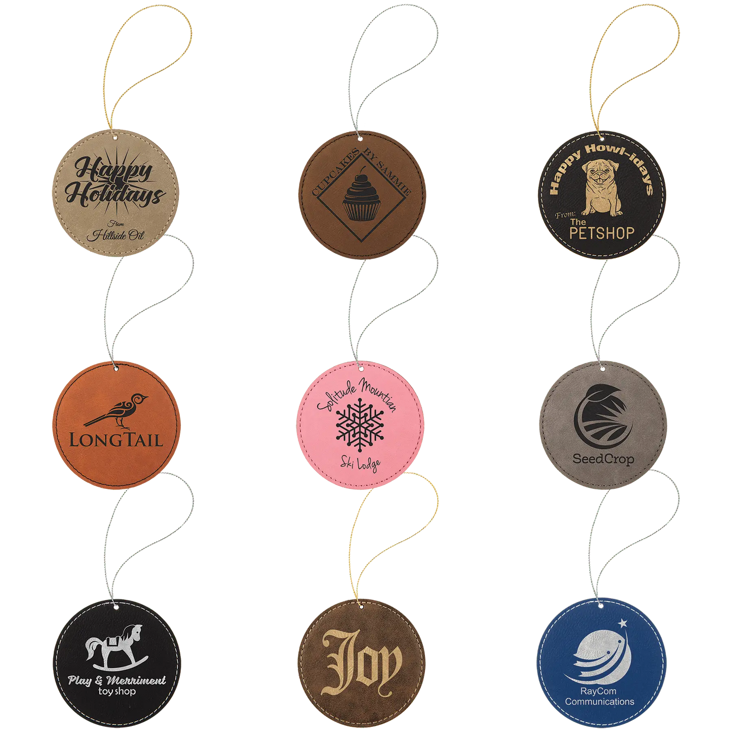 Leatherette Ornament with String - Custom JDS