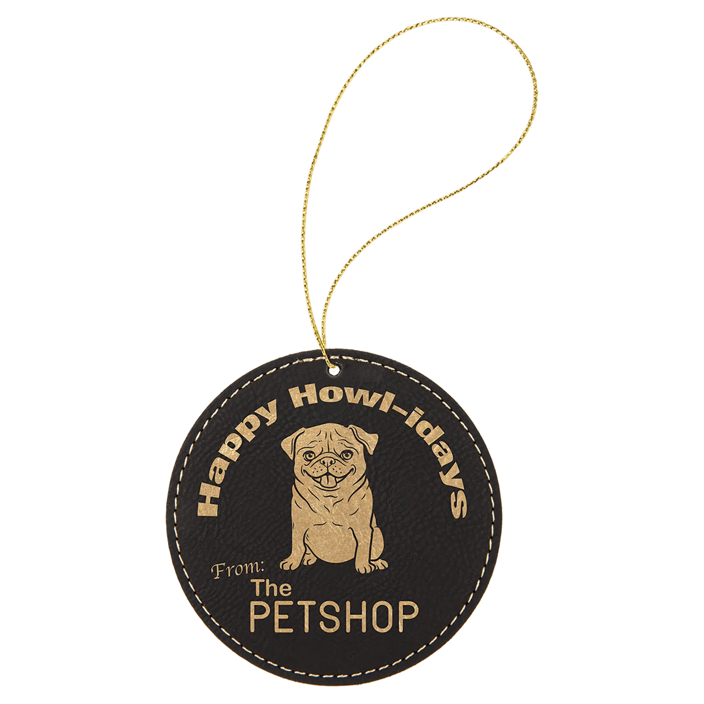 Leatherette Ornament with String - Custom JDS