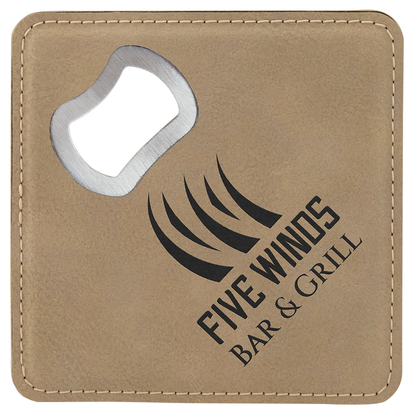4" Square Coaster with Built-in Bottle Opener JDS