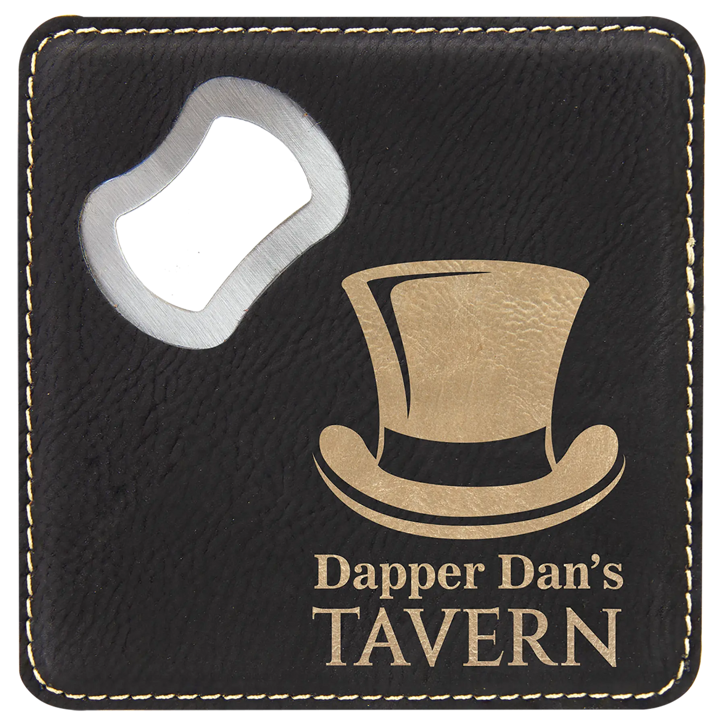 4" Square Coaster with Built-in Bottle Opener JDS