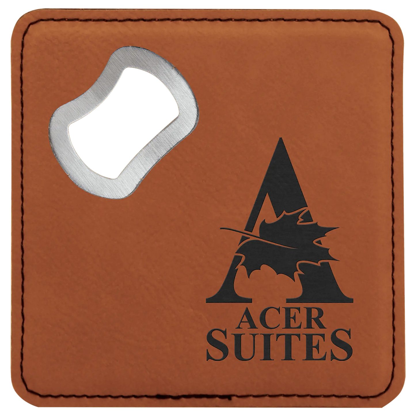 4" Square Coaster with Built-in Bottle Opener JDS