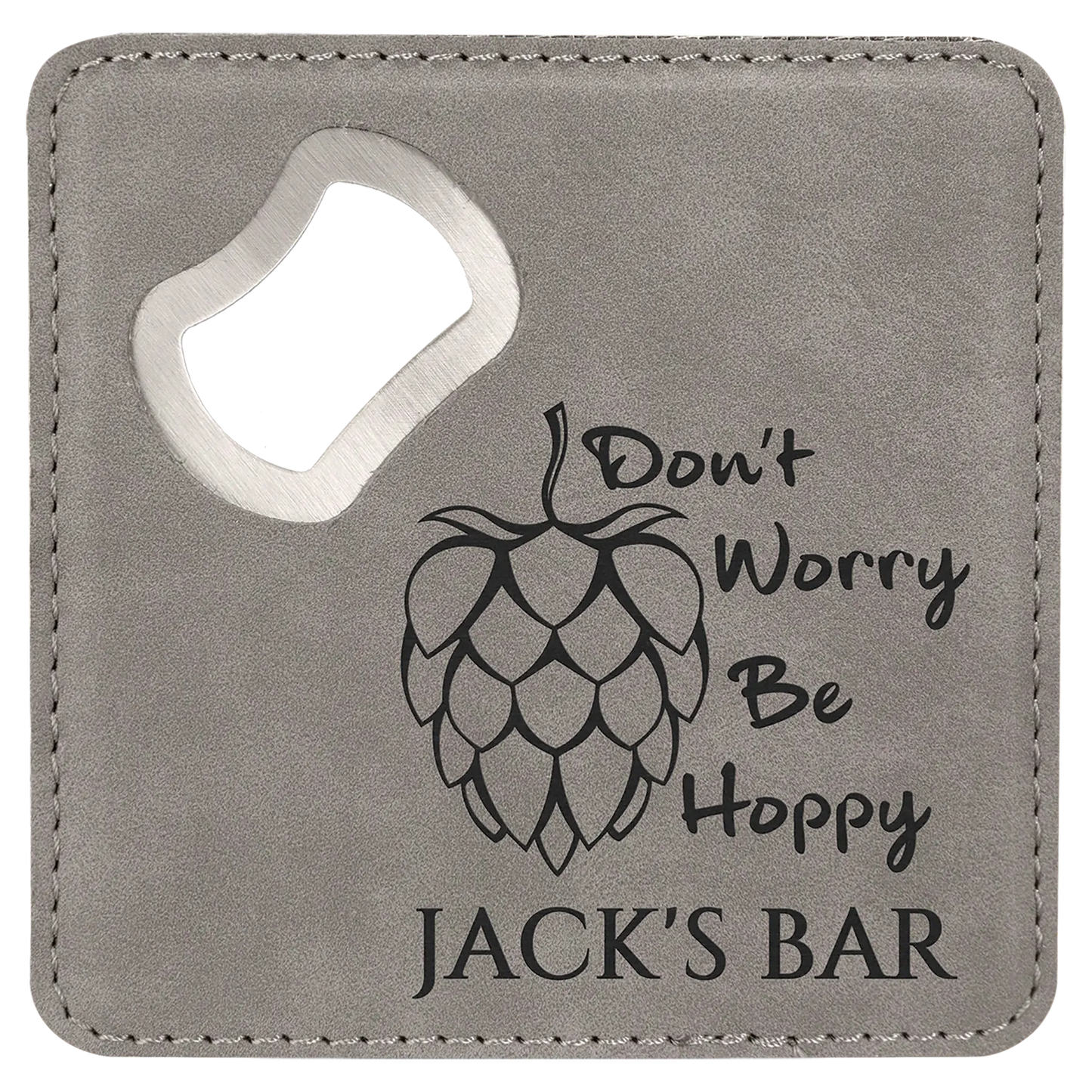 4" Square Coaster with Built-in Bottle Opener JDS
